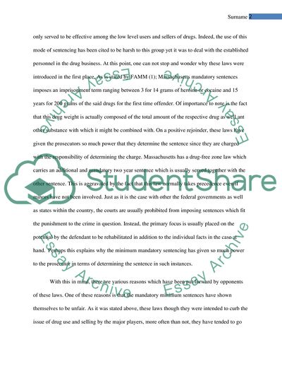 Elimination of Mandatory Drug Sentences in Massachusetts