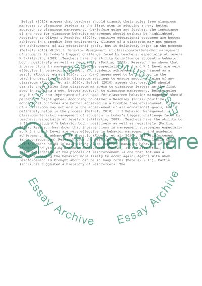 Research based behavior management system