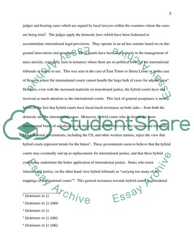 Hybrid Domestic-International Tribunals