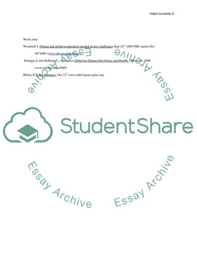 The Impact Of Awarding The Nobel Peace Prize To Mr. Obama