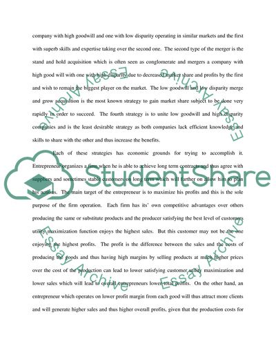 Economics of Mergers and Acquisitions