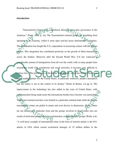 Americas Current and Likely Future Role in Transnational Crime