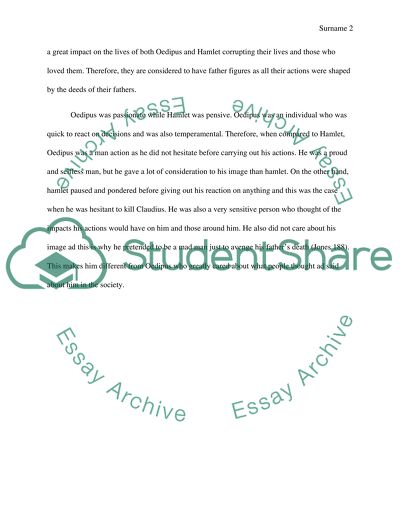 Comparation of Themes, Meanings, Characters of Hamlet With Oedipus