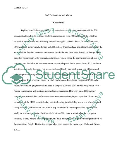 Skyline State University Staff Productivity and Morale