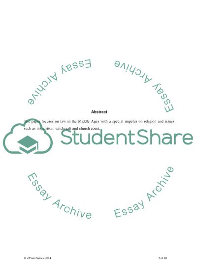 Church Law Supremacy during the Medieval Ages