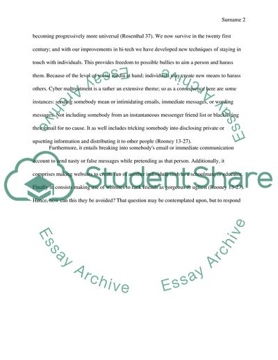 My Argument against Bullying