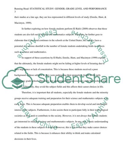 Investigation of the relationship between gender and grades