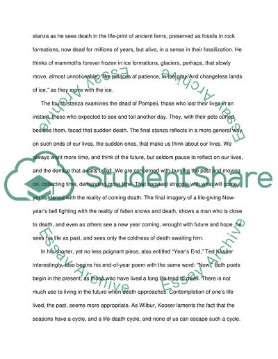 Compare nad contrast Ted Koosers Years End with Richard Willburs Years End