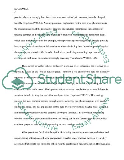 The Zero Price Concept