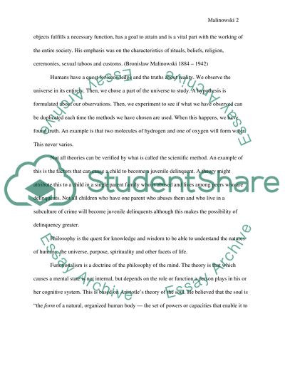 Malinowskis Legacy and His Views on Theory