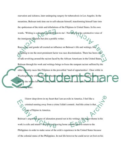 The Impact That Race, Class and Gender Played in Bulosans Life