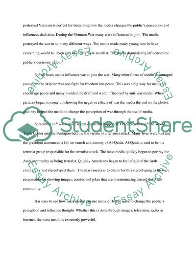 Power Of the Mass Media During the 1960s