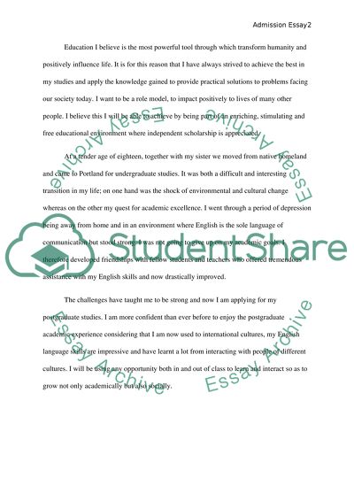 The Postgraduate Study in Portland