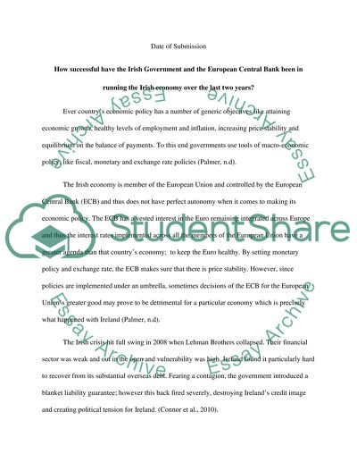 Irish Economy Over the Last Two Years