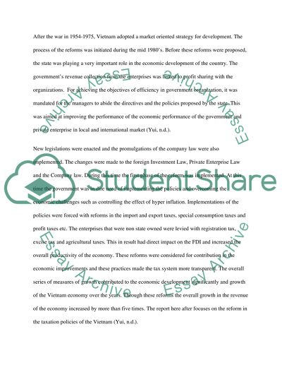 TAXATION POLICY AND TAX REFORMS IN VIETNAM