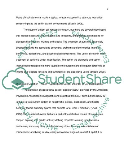 Abnormal Psych DQ Questions