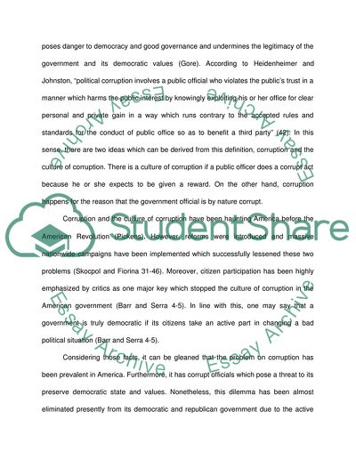 Political Corruption in America