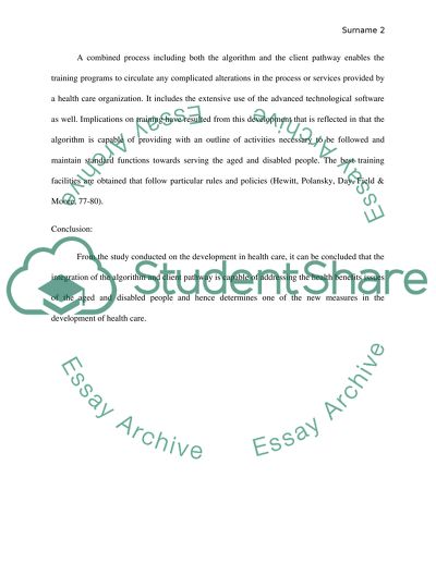 New Development in Health care