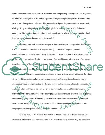 Alzheimers Disease: Diagnosis, Treatment, and Management