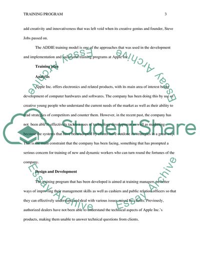 Training Concerns at Apple Inc