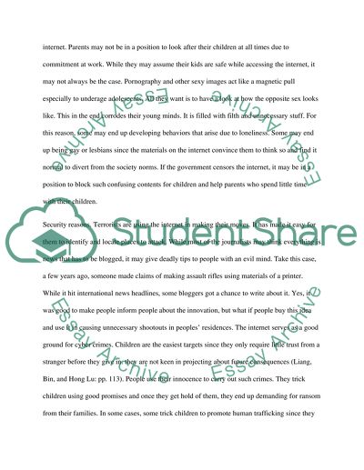 Should the internet be sensored