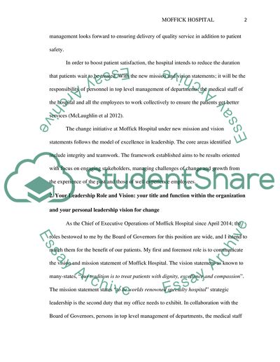 Improving Patient Care Model For Inpatient Units At Moffick Hospital