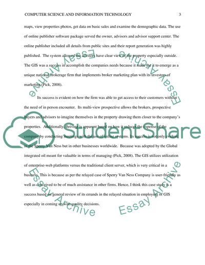 Employing of Geographic Information Systems at Sperry Van Ness Company