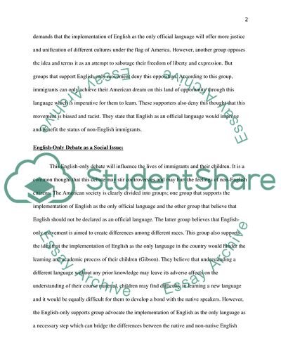 The English-Only Debate