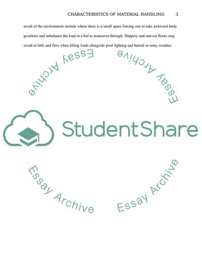 Characteristics of Material Handling that Contribute to Intrinsic Hazard Potential