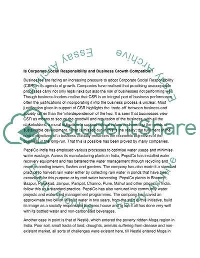 Corporate Social Responsibility and Sustainable Development