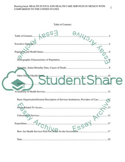 Health Status and Health Care Services in Mexico