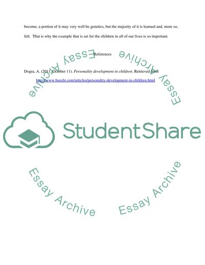 Personality development in teens/children