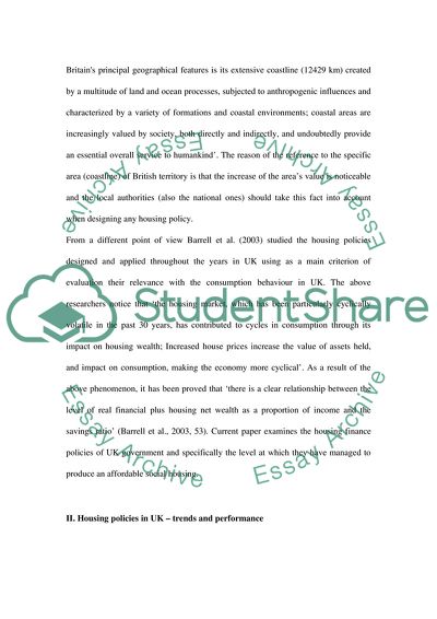 Housing Finance Policies