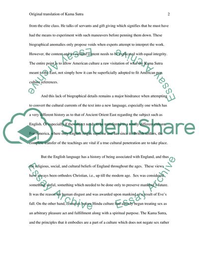 Is the Original Translation of the Kama Sutra an Adequate Interpretation