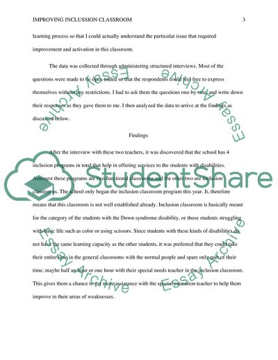 Improving Inclusion Classroom