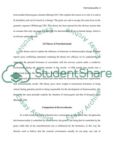 Homosexuality-theories compared and contrasted