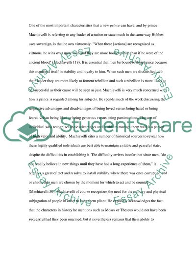 Machiavelli and Hobbes Theories on Power