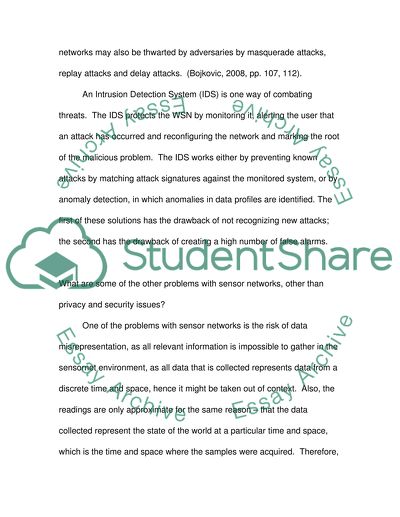 Privacy Concerns of Sensor Networks