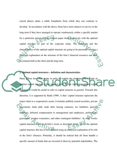 The Major Issues in the Debate Regarding the Existence of an Optimal Capital Structure