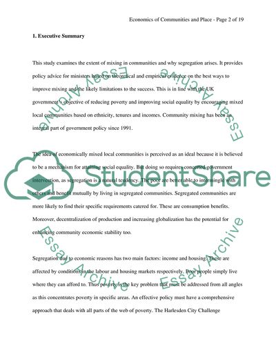 Contemporary Economic Policy: The Economics of Communities and Place