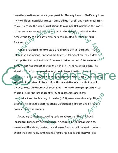 Analysis of Persepolis by Marjane Satrapi