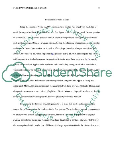 Forecast on iPhone 6 sales