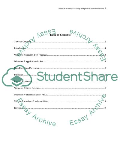 Microsoft Windows 7 Security Best Practices and Vulnerabilities