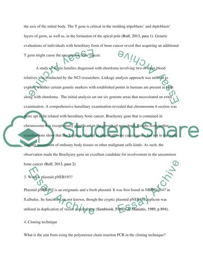 Molecular biology cloning and Brachyury gene