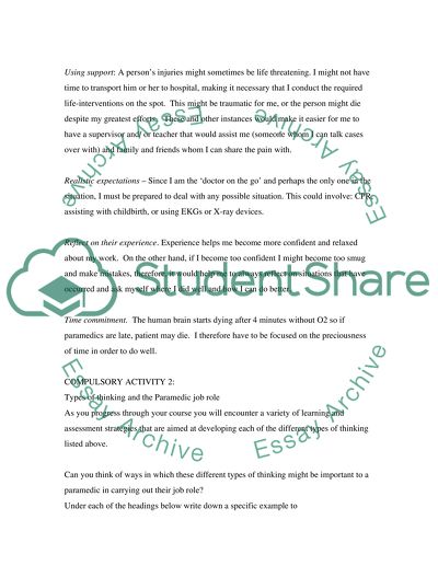 Exercises in the ambulance