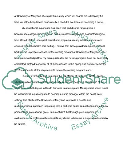 State ment of objective for applying nursing school