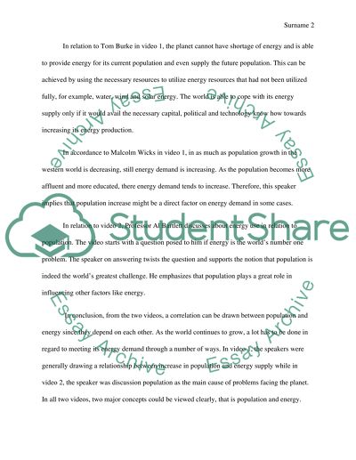 The Present and the Future Energy Needs of the World