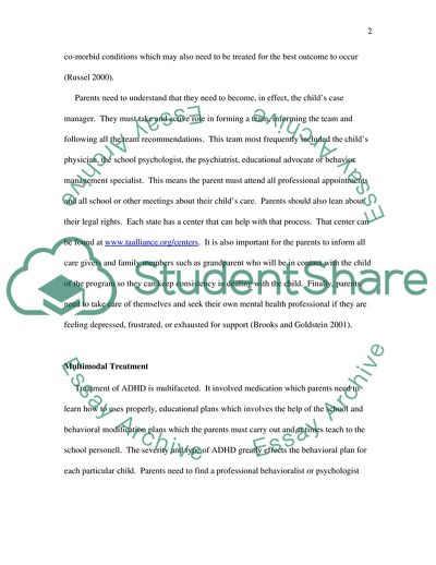 Parent Training for Parents of a Child with ADHD