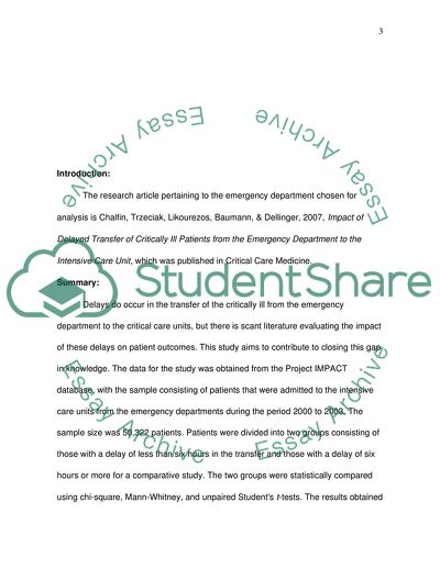 Impact of Delayed Transfer of Critically Ill Patients from the Emergency Department to the Intensive Care Unit