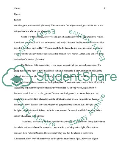 The View of Gun Control